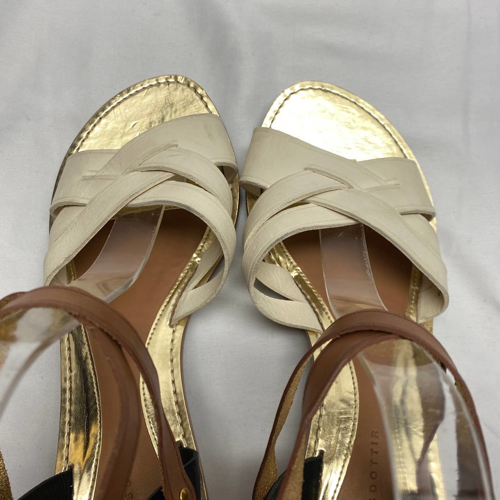 Leifsdottir Mabli Heels Sandal Black Brown Biege Leather Women's Size 41/ US 10 - Picture 4 of 11